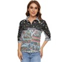 Abstract Painting Space Cartoon Women s Quarter Sleeve Pocket Shirt View1