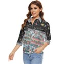 Abstract Painting Space Cartoon Women s Quarter Sleeve Pocket Shirt View3