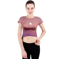 Aesthetic Pixel Art Landscape Crew Neck Crop Top by Sarkoni