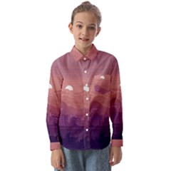 Aesthetic Pixel Art Landscape Kids  Long Sleeve Shirt by Sarkoni