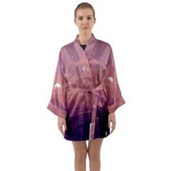 Aesthetic Pixel Art Landscape Long Sleeve Satin Kimono by Sarkoni