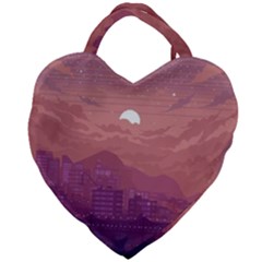 Aesthetic Pixel Art Landscape Giant Heart Shaped Tote by Sarkoni