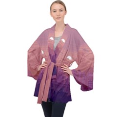 Aesthetic Pixel Art Landscape Long Sleeve Velvet Kimono 