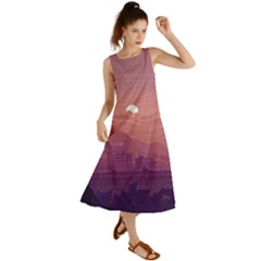 Aesthetic Pixel Art Landscape Summer Maxi Dress by Sarkoni