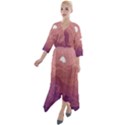 Aesthetic Pixel Art Landscape Quarter Sleeve Wrap Front Maxi Dress View1