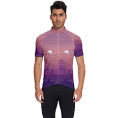 Aesthetic Pixel Art Landscape Men s Short Sleeve Cycling Jersey by Sarkoni