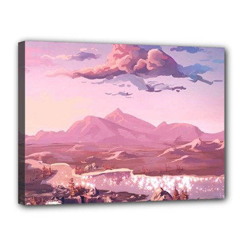 Aesthetic Landscape Vintage Cartoon Canvas 16  x 12  (Stretched)