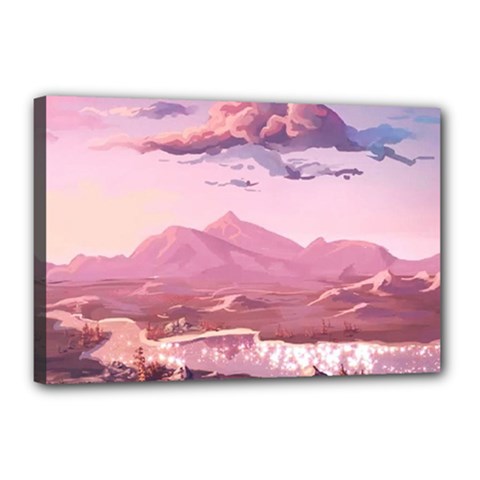 Aesthetic Landscape Vintage Cartoon Canvas 18  x 12  (Stretched)