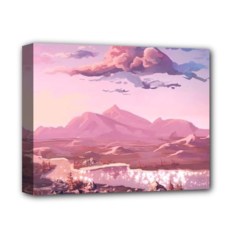 Aesthetic Landscape Vintage Cartoon Deluxe Canvas 14  x 11  (Stretched)