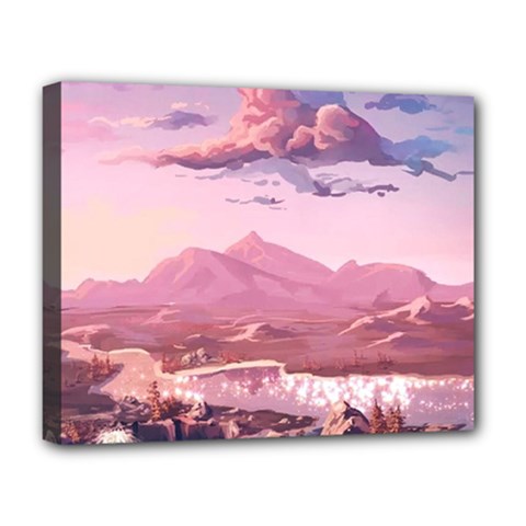 Aesthetic Landscape Vintage Cartoon Deluxe Canvas 20  x 16  (Stretched)