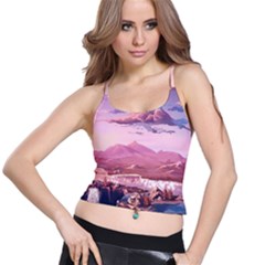 Aesthetic Landscape Vintage Cartoon Spaghetti Strap Bra Top by Sarkoni