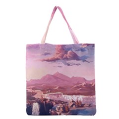 Aesthetic Landscape Vintage Cartoon Grocery Tote Bag