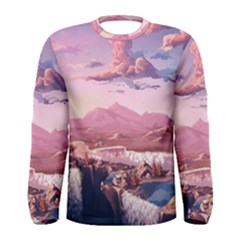 Aesthetic Landscape Vintage Cartoon Men s Long Sleeve T-Shirt