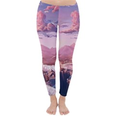 Aesthetic Landscape Vintage Cartoon Classic Winter Leggings