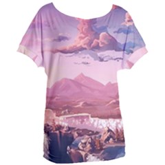 Aesthetic Landscape Vintage Cartoon Women s Oversized T-Shirt