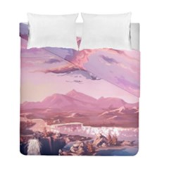 Aesthetic Landscape Vintage Cartoon Duvet Cover Double Side (Full/ Double Size)