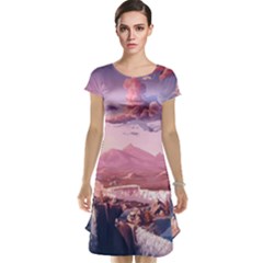 Aesthetic Landscape Vintage Cartoon Cap Sleeve Nightdress