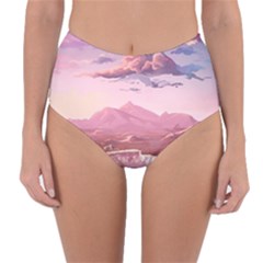 Aesthetic Landscape Vintage Cartoon Reversible High-waist Bikini Bottoms