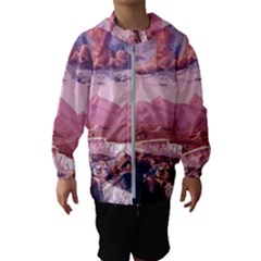 Aesthetic Landscape Vintage Cartoon Kids  Hooded Windbreaker