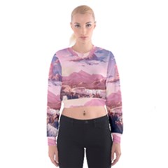 Aesthetic Landscape Vintage Cartoon Cropped Sweatshirt