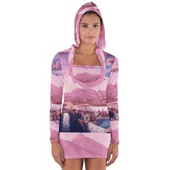 Aesthetic Landscape Vintage Cartoon Long Sleeve Hooded T-shirt