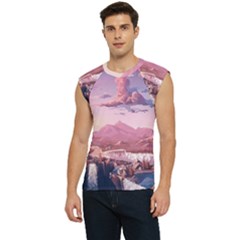 Aesthetic Landscape Vintage Cartoon Men s Raglan Cap Sleeve T-Shirt