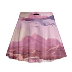 Aesthetic Landscape Vintage Cartoon Mini Flare Skirt