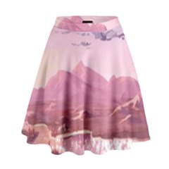 Aesthetic Landscape Vintage Cartoon High Waist Skirt by Sarkoni