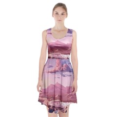 Aesthetic Landscape Vintage Cartoon Racerback Midi Dress