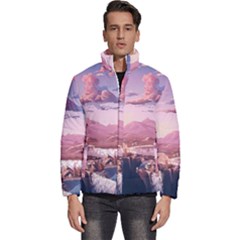 Aesthetic Landscape Vintage Cartoon Men s Puffer Bubble Jacket Coat