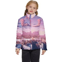 Aesthetic Landscape Vintage Cartoon Kids  Puffer Bubble Jacket Coat