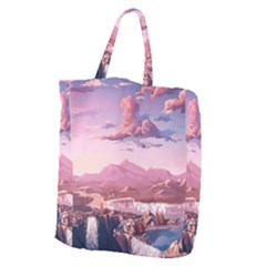 Aesthetic Landscape Vintage Cartoon Giant Grocery Tote