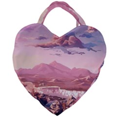 Aesthetic Landscape Vintage Cartoon Giant Heart Shaped Tote