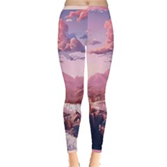 Aesthetic Landscape Vintage Cartoon Inside Out Leggings