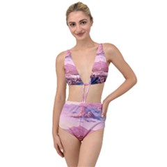 Aesthetic Landscape Vintage Cartoon Tied Up Two Piece Swimsuit