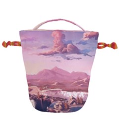 Aesthetic Landscape Vintage Cartoon Drawstring Bucket Bag