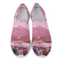 Aesthetic Landscape Vintage Cartoon Women s Slip On Sneakers