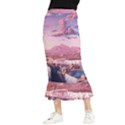 Aesthetic Landscape Vintage Cartoon Maxi Fishtail Chiffon Skirt View1