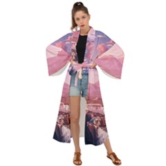 Aesthetic Landscape Vintage Cartoon Maxi Kimono by Sarkoni