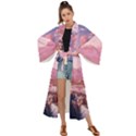 Aesthetic Landscape Vintage Cartoon Maxi Kimono View1