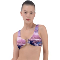 Aesthetic Landscape Vintage Cartoon Ring Detail Bikini Top