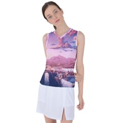 Aesthetic Landscape Vintage Cartoon Women s Sleeveless Sports Top