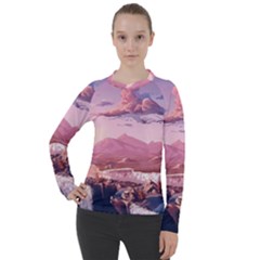 Aesthetic Landscape Vintage Cartoon Women s Pique Long Sleeve T-Shirt