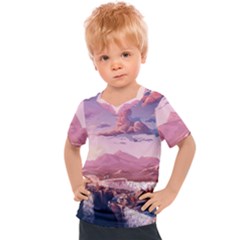 Aesthetic Landscape Vintage Cartoon Kids  Sports T-Shirt