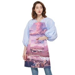 Aesthetic Landscape Vintage Cartoon Pocket Apron