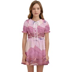 Aesthetic Landscape Vintage Cartoon Kids  Sweet Collar Dress