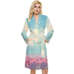 Anime Landscape Long Sleeve Velvet Robe by Sarkoni