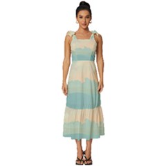 Anime Landscape Tie-strap Tiered Midi Chiffon Dress by Sarkoni