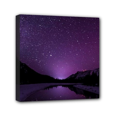 Dark Purple Aesthetic Landscape Mini Canvas 6  X 6  (stretched) by Sarkoni