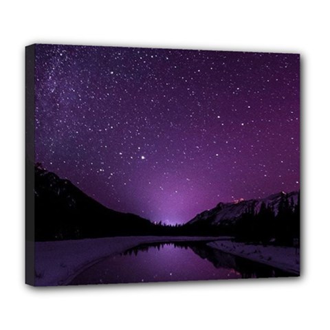 Dark Purple Aesthetic Landscape Deluxe Canvas 24  X 20  (stretched) by Sarkoni